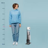 Kela - Toiletrol en WC-borstel Houder, 18 x 26 cm, Getint glas, Zwart - thumbnail