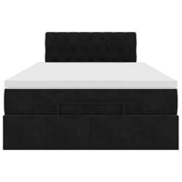 Ottoman bed met matras 120x200cm fluweel zwart - thumbnail