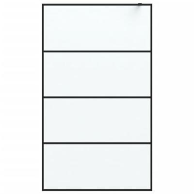 Inloopdouchewand 115x195 cm mat ESG-glas zwart - thumbnail