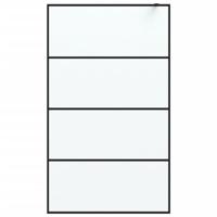 VidaXL Inloopdouchewand 115x195 cm mat esg-glas zwart - thumbnail