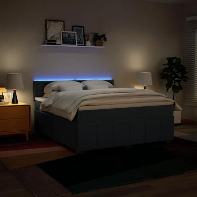Boxspring met matras stof blauw 100x200 cm - thumbnail