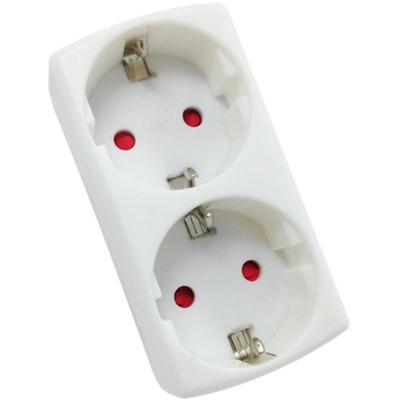 Stopcontact Splitter 3680W - Dubbele Verdeelstekker - Mat Wit Kunststof