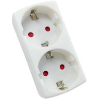 Stopcontact Splitter 3680W - Dubbele Verdeelstekker - Mat Wit Kunststof - thumbnail