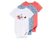 lupilu 3 baby rompertjes (Koraal/lichtblauw/wit, 74/80) - thumbnail