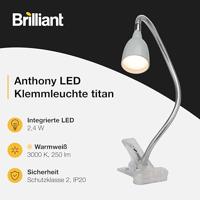 Brilliant Antony Klemlamp Energielabel: F (A - G) LED vast ingebouwd Titaan - thumbnail