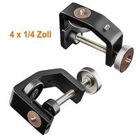 Walimex pro KX-20 Statief klem - klemstatief, flitsklem, aluminium, met uittrekbare middenkolom 12,5-20 cm, voor camera, ledverlichting, houder voor statief, buis, plaat, tafel - thumbnail
