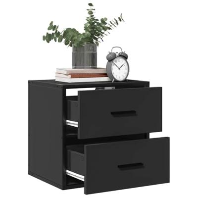 Nachtkastjes wandgemonteerd 2 st 40x31x39,5 cm zwart