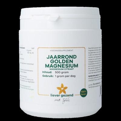 Liever Gezond Golden magnesium poeder jaarrond 500 Gram Liever Gezond Golden magnesium poeder jaarrond 500 Gram