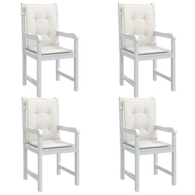 Stoelkussens 4 st lage rug 100x50x4 cm stof gemleerd crme Stoelkussens 4 st lage rug 100x50x4 cm stof gemleerd crme