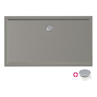 Douchebak Xenz Mariana | 130x80x4 cm | Incl.Afvoersifon-Chroom | Acryl | Rechthoekig | Cement mat Douchebak Xenz Mariana | 130x80x4 cm | Incl.Afvoersifon-Chroom | Acryl | Rechthoekig | Cement mat