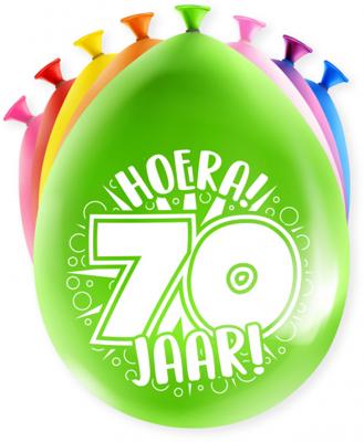 Party Ballonnen Hoera 70 jaar (8st)