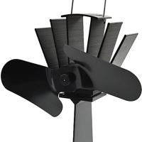 VidaXL Kachelventilator met 2 vinnen zwart - thumbnail