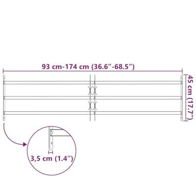 Raam Rooster Zwart 174 x 45 cm Gepoedercoat staal