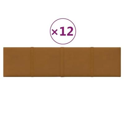 VidaXL Wandpanelen 12 st 1,08 m² 60x15 cm fluweel bruin