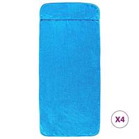 VidaXL Strandhanddoeken 4 st 400 g/m² 60x135 cm stof turquoise - thumbnail