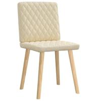 Eetkamerstoelen 2 st stof crmekleurig - thumbnail