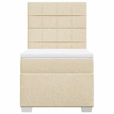 Boxspring met matras stof crèmekleurig 80x200 cm