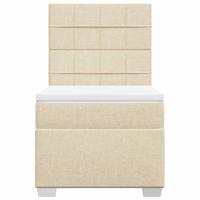 Boxspring met matras stof crèmekleurig 80x200 cm - thumbnail