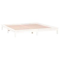 Bedframe LED massief hout wit 200x200 cm - thumbnail