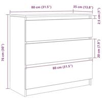 Dressoir 80x35x76 cm spaanplaat grijs sonoma - thumbnail