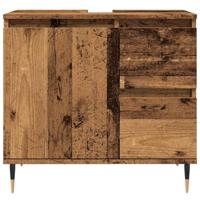 Badkamerkast 65x33x60 cm bewerkt hout oud houtkleurig - thumbnail
