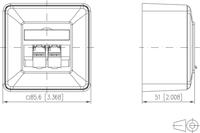 Metz Connect 130B11D20002-E Netwerkdoos Opbouw (op muur) CAT 6A 2 poorten Zuiver wit - thumbnail