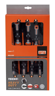 Bahco tekno schroevendraaierset geisoleerd 7-dlg | 202033