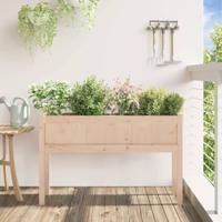 VidaXL Plantenbak met poten 110x31x70 cm massief grenenhout - thumbnail