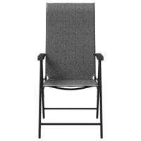 Tuinstoelen 2 st inklapbaar poly rattan grijs - thumbnail