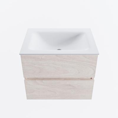 MONDIAZ VICA 60cm badmeubel onderkast Underlayment 2 lades. Wastafel CLOUD midden 1 kraangat, kleur Talc.