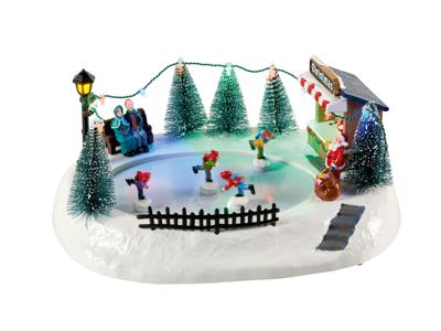 LIVARNO home Kerstdorp figuur met LED (Schaatsbaan)