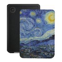Lunso Kobo Clara BW / Clara Colour hoesje (6 inch) - Vegan Saffiano Leren Sleep Cover - Van Gogh Sterrennacht - thumbnail
