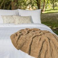 Dommelin Dommelin Plaid Braid Wol Mix Cappuccino 90x150 cm - thumbnail