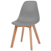 VidaXL Eetkamerstoelen 6 st kunststof grijs - thumbnail