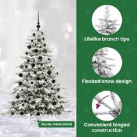 VidaXL Kunstmatige inklapbare kerstboom wit 180 cm pe en pvc - thumbnail