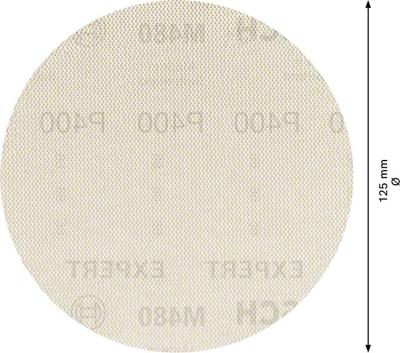 Bosch Accessories EXPERT M480 2608900688 Schuurnet voor excentrische schuurmachine Ongeperforeerd Korrelgrootte (num) 400 (Ø) 125 mm 50 stuk(s)