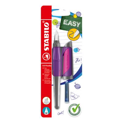 Vulpen STABILO Easybuddy rechtshandig M paars/magenta blister à 1 stuk Vulpen STABILO Easybuddy rechtshandig M paars/magenta blister à 1 stuk