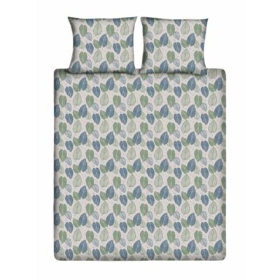 Ten Cate Katoenen Eenpersoons Dekbedovertrek Graphic Leaves 140x200/220 cm Blauw/Groen