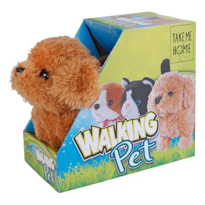 Take Me Home interactieve loophond bruin, 15,5cm