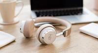 HER HF8 On Ear headset Bluetooth, Kabel Beige, Zilver Volumeregeling - thumbnail