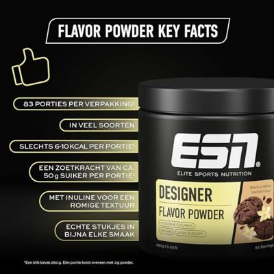 ESN Flavn tasty black & white vanilla 250 Gram
