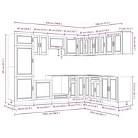 14-delige Keukenkastenset Porto bewerkt hout zwart - thumbnail