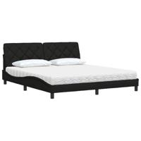 Bed met matras stof zwart 180x200 cm - thumbnail