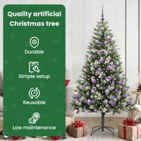 VidaXL Kunstmatige scharnierkerstboom met bedekte sneeuw 180 cm - thumbnail