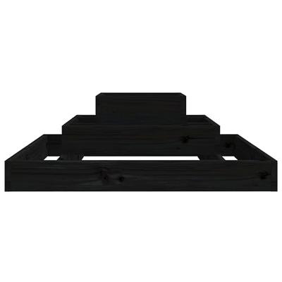 VidaXL Plantenbak 80x80x27 cm massief grenenhout zwart VidaXL Plantenbak 80x80x27 cm massief grenenhout zwart