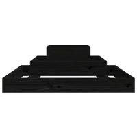 Plantenbak 80x80x27 cm massief grenenhout zwart - thumbnail