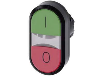 Siemens 3SU10003AB420AK0 3SU1000-3AB42-0AK0 Dubbele drukknop (b x h) 29.8 mm x 57.7 mm IP66, IP67, IP69/IP69K 1 stuk(s)