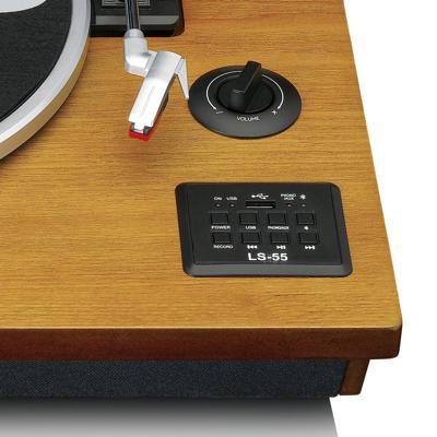 Platenspeler met Bluetooth®, USB MP3-coder, luidsprekers Hout