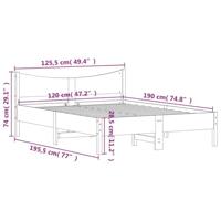 Bedframe zonder matras massief grenenhout wit 120x190 cm - thumbnail