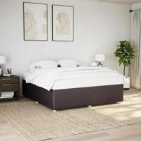Bedframe zonder matras stof donkerbruin 200x200 cm - thumbnail